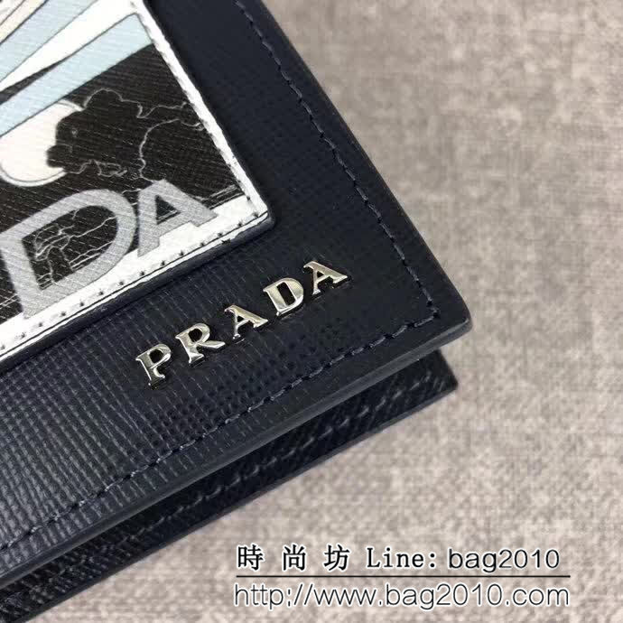 PRADA普拉達 2018最新漫畫印象系列 專櫃最新款 男士短款錢夾 2M0513 DD1074